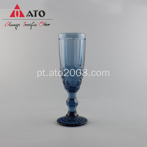 Multi Color Pressed Blue Champagne Glass